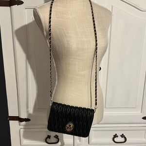 Valentino Orlandi Black Quilted Crossbody Bag